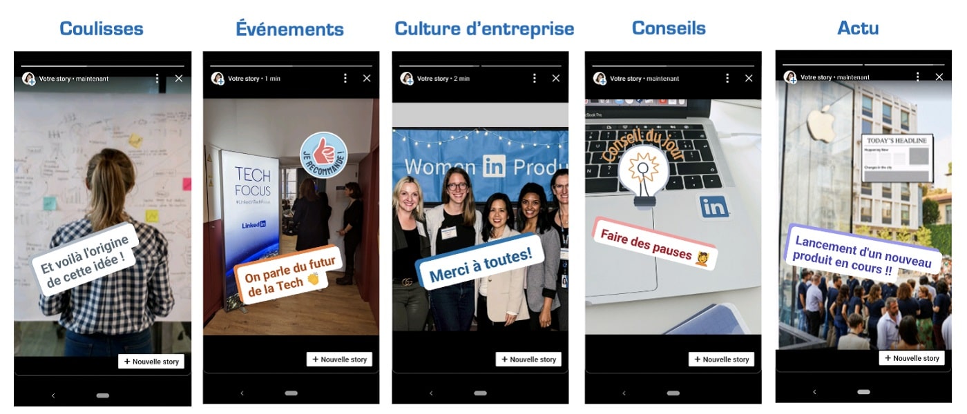 Exemple de stories LinkedIn