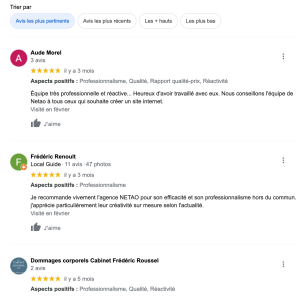 avis client google netao