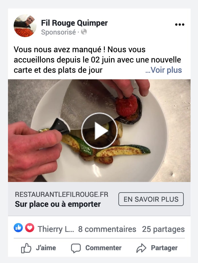 Exemple de campagne Facebook Ads