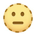 Nouvel emoji visage en pointillés