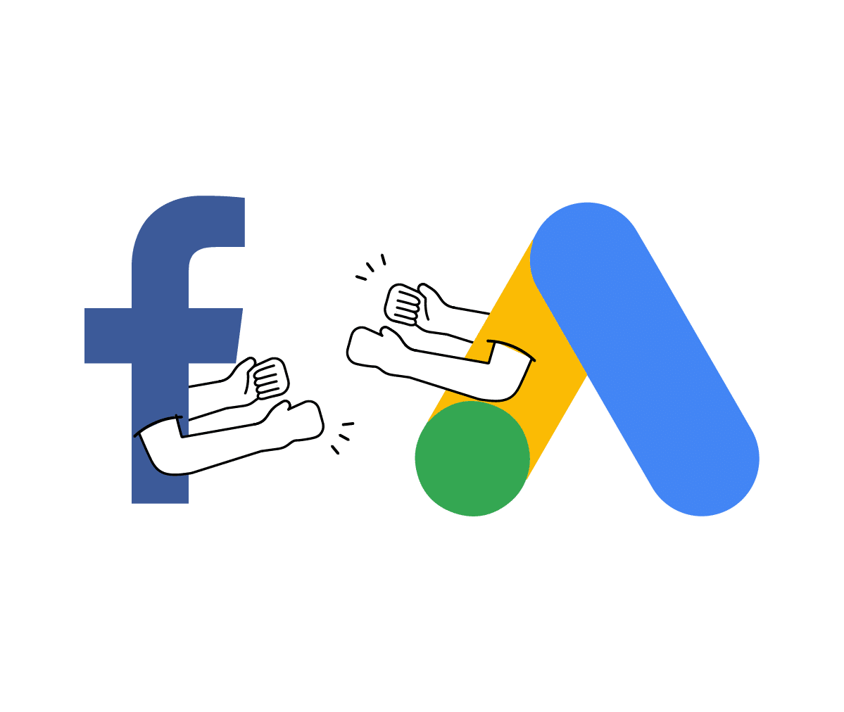 Facebook Ads VS Google Ads pictogramme