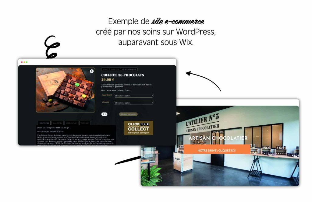 Avant / Après du site Atelier N°5, développé par netao