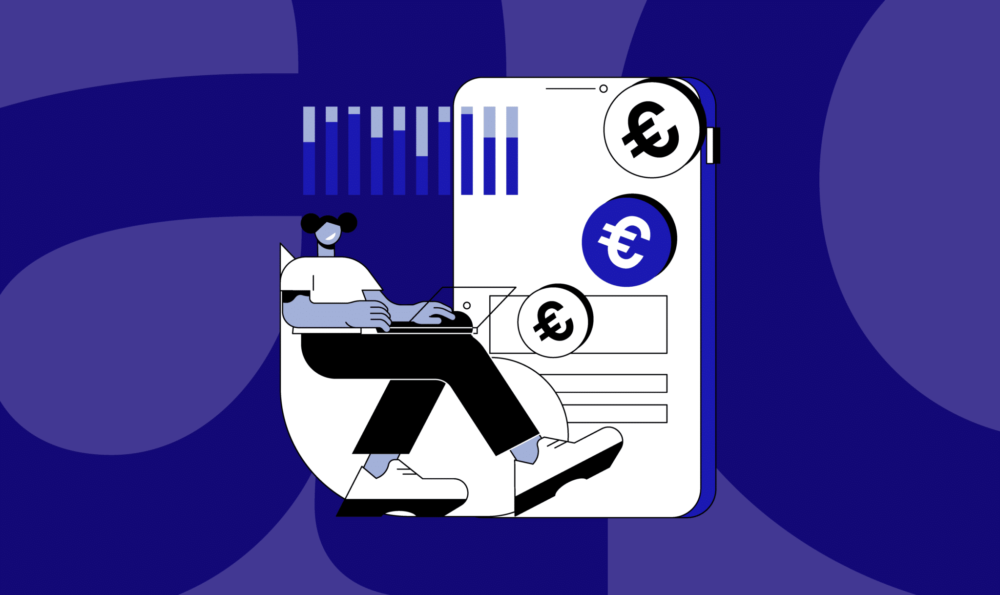 Illustration personne qui procède à des achats en ligne