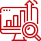 Logo pictogramme analyse en rouge miniature