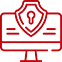 Logo pictogramme cybersécurité en rouge miniature