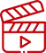 Logo pictogramme vidéo en rouge miniature