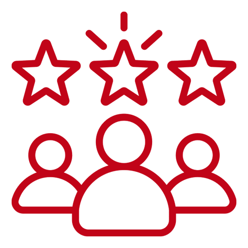 Pictogramme avis clients en rouge