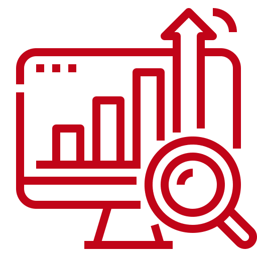Pictogramme analyses chiffres en rouge