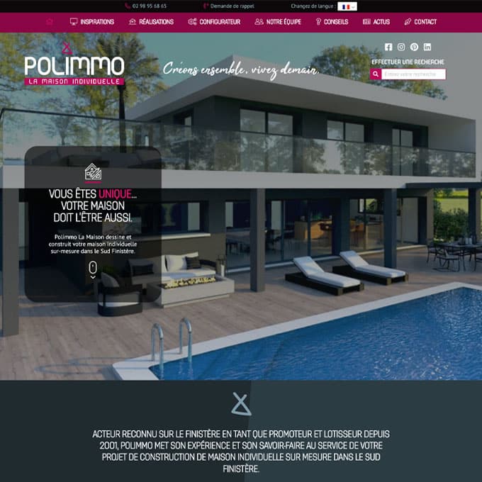 Page d'accueil du site Polimmo La Maison